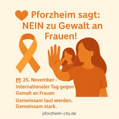 Pforzheim setzt Zeichen zum Internationalen Tag gegen Gewalt an Frauen